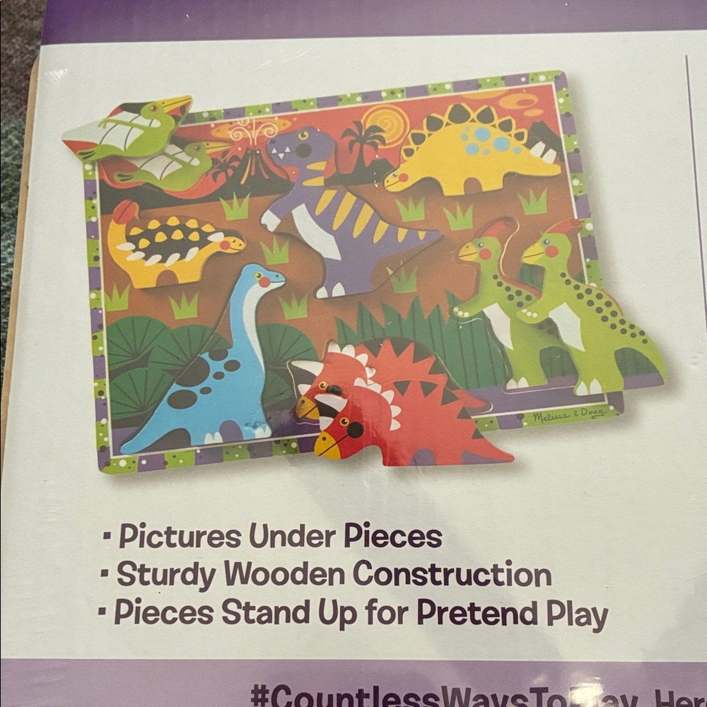 Melissa & Doug Chunky Dinosaur Puzzle - - Picture 4 of 8